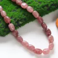 Perline Rettangolari in Pietra Rosa Naturale 17x12mm Variante Accessori per Gioielli - Quarzo rosa