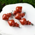 Natural Red Jasper Stone Cone Pendulum Pendant Crystal Healing Necklace Jewelry Accessory - Red Jasper Pendant