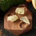 Anello in pietra grezza naturale avvolto in filo fatto a mano regolabile anello di cristallo - Anello in Pietra Naturale / 1 pz Citrino