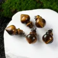 Natural stone crystal cone pendulum pendant, tiger eye gemstone healing jewelry variant. - Tiger Eye Pendant