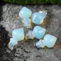 Opalite crystal cone pendulum pendant necklace jewelry variant crystal healing accessory stone. - Synthetic Opal Pendant
