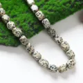 Natural stone irregular rectangular beads DIY jewelry accessories 17x12mm straight hole wholesale - Dalmatian Jasper