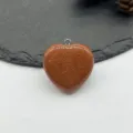 Goldstone heart pendant charm crystal stone necklace accessory for DIY jewelry making 30mm - Gold Sandstone