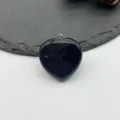 Blue sandstone heart pendant sparkling crystal love shape necklace accessory for gifts - Blue Sandstone