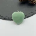 Natural green stone heart pendant necklace crystal charm 30mm jewelry accessory for DIY - Green Aventurine