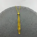 Gold stainless steel bamboo tassel necklace pendant mesh pocket jewelry fashion accessory - 1Pc Gold Mesh Cage Pouch