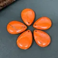Pendentifs en pierre précieuse en forme de goutte orange vif, parfaits pour les bijoux DIY. - Jaspe rouge (1 pièce)