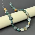 12mm natural green agate heart shaped loose beads gemstone diy necklace bracelet jewelry making - Indian Agate Strand