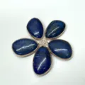 Natuurlijke lapis lazuli vergulde druppel hanger voor ketting armband DIY sieraden - 32*22MM Vergulde Hanger / Lapislazuli (1 stuk)