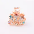 Rose gold rhinestone hair claw clip small crystal hair accessory for women stylish hair catch. - CH001 / Colorful