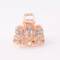 Elegant rose gold rhinestone hair claw clip, sparkling crystal mini hair clamp for women. - CH001 / White