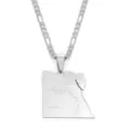 Stainless steel Egypt map pendant necklace for men and women trendy titanium steel jewelry - Silver Egypt
