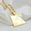 Gold stainless steel Egypt map pendant necklace stylish titanium steel jewelry for unisex - Golden Egypt