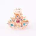 Mini rose gold rhinestone hair claw clip, sparkling crystal mini hair jaw clip for women and girls. - CH002 / Colorful