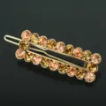 Elegant gold-tone crystal rhinestone spring hair clip, sparkling barrette for women and girls. - QWJ001 Champagne Gold