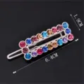 Colorful rhinestone hair clip, elegant spring barrette for women and girls daily styling. - QWJ001 Colorful (Matte Silver)