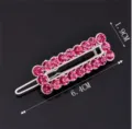 Pink Rhinestone Hair Clip Sparkly Crystal Barrettes Hair Accessories for Women Girls - QWJ001 Rose Red (Matte Silver)