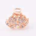 Korean style rhinestone small hair claw clip rose gold sparkling crystal hairpin for women - CH003 / White