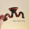 Brown frosted wave hair claw clip for thick hair styling, elegant fashion daily hair accessories. - Style 1