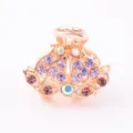 Korean style rhinestone hair claw clip, rose gold alloy small hair accessories for women. - CH003 / Purple