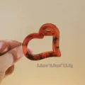 Brown heart hair claw clip, tortoise shell resin hair catch for women, daily hair accessories 1pc - 9#