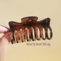 Brown hair claw clip for women, large size anti-slip shark clip hair accessory for thick hair. - 4#