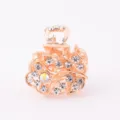Rose gold rhinestone hair claw clip, sparkling crystal mini hair accessory for women styling. - CH004 / White