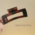 Brown frosted hair claw clip, large rectangular shark clip hairpin for thick hair daily styling. - 7#