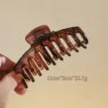 Brown hair claw clip for women large size hair accessory aesthetic non-slip shark clip. - 8#