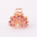 Rose Gold Crystal Hair Claw Rhinestone Small Hair Clip for Women Hair Accessories - CH005 / Rose Red