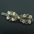 Elegant rhinestone spring hair clip with sparkling crystals for elegant daily styling. - QWJ003 Gray White