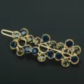 Elegant rhinestone barrette crystal hair clip for women fashion hair accessories variant - QWJ004 Dark Blue Gray