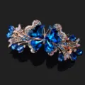 Pinza para el pelo con pedrería azul para mujer, elegante pasador de cristal para peinado. - Azul