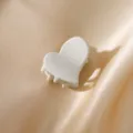 White heart hair claw clip, mini matte hair catcher for bangs and side hair styling daily. - White