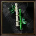 Bamboo brooch with green cubic zirconia and clear rhinestones, elegant Chinese style accessory. - Bamboo Brooch Style(DP77-1) / Gold