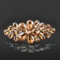 Rhinestone Spring Hair Clip Elegant Champagne Teardrop Crystal Hair Barrette for Women - Champagne