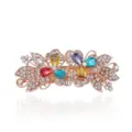 Colorful Crystal Rhinestone Hair Clip Rose Gold Floral Spring Barrette Women Accessory - CHA213 Mixed Colors