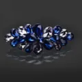 Elegant blue rhinestone hair clip for women, sparkling crystal barrette for elegant hairstyles. - Blue