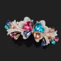 Elegant rhinestone hair clip with colorful crystal butterfly design for women daily wear. - Mixed Color