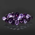 Elegant purple crystal spring hair clip for women, sparkling rhinestone floral barrette accessory. - Purple