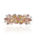 Elegante roségoldene Strass Haarklammer, Blumen Frühlingsklammer für Damen Haarspange. - CHA213 Champagner