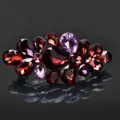 Fermaglio per capelli scintillante con strass, elegante molletta a scatto di cristallo. - Borgogna