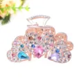 Metall Strass Krone Haarklammer elegante glitzernde Kristall Haarspange fur Damen - Roségold Mehrfarbig