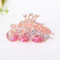 Roségoldene Strass Haarklammer für elegante Frisuren, funkelnde rosa und klare Kristalle. - Roségold Rosa