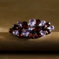 Elegante molletta per capelli con strass per donne, fermaglio di cristallo brillante. - viola-rosso