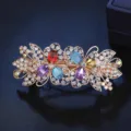 Elegant rhinestone spring hair clip with colorful crystal flowers for women and girls. - CHA213 Mixed Colors