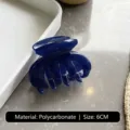 Dark blue small hair claw clip, stylish polycarbonate shark clip for elegant daily hairstyles. - 6.5cm Round Spring / Transparent Blue