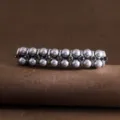 Elegant pearl rhinestone hair clip for women, sparkling crystal barrette for daily ponytail styling. - Gray