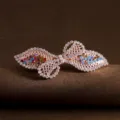 Elegant rhinestone bow hair clip for women, sparkling crystal spring barrette hairpin styling. - Gold Colorful