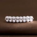 Elegant pearl and rhinestone hair clip, dual row shiny barrette for women daily styling. - White